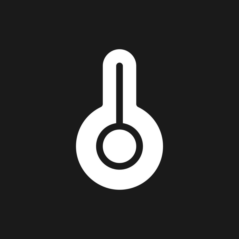Warmth dark mode glyph ui icon. Color balance. Simple filled line element. User interface design. White silhouette symbol on black space. Solid pictogram for web, mobile. Vector isolated illustration