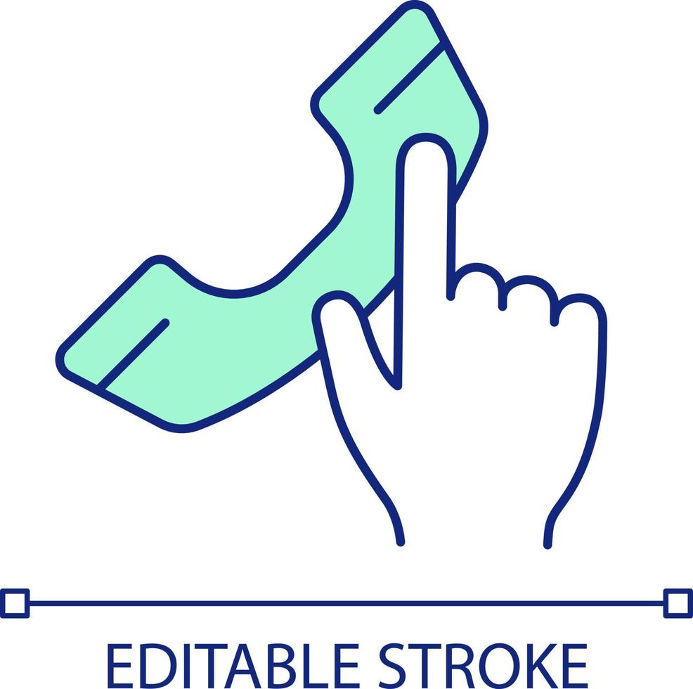 Cell phone call RGB color icon. Immediate response. Call to action. Dial necessary number. Isolated vector illustration. Simple filled line drawing. Editable stroke