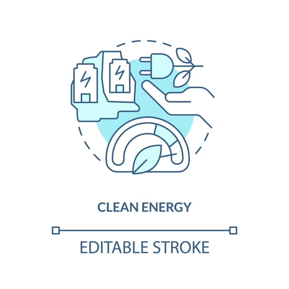 Clean energy blue concept icon. Green electricity. Geothermal power advantage abstract idea thin line illustration. Isolated outline drawing. Editable stroke vector