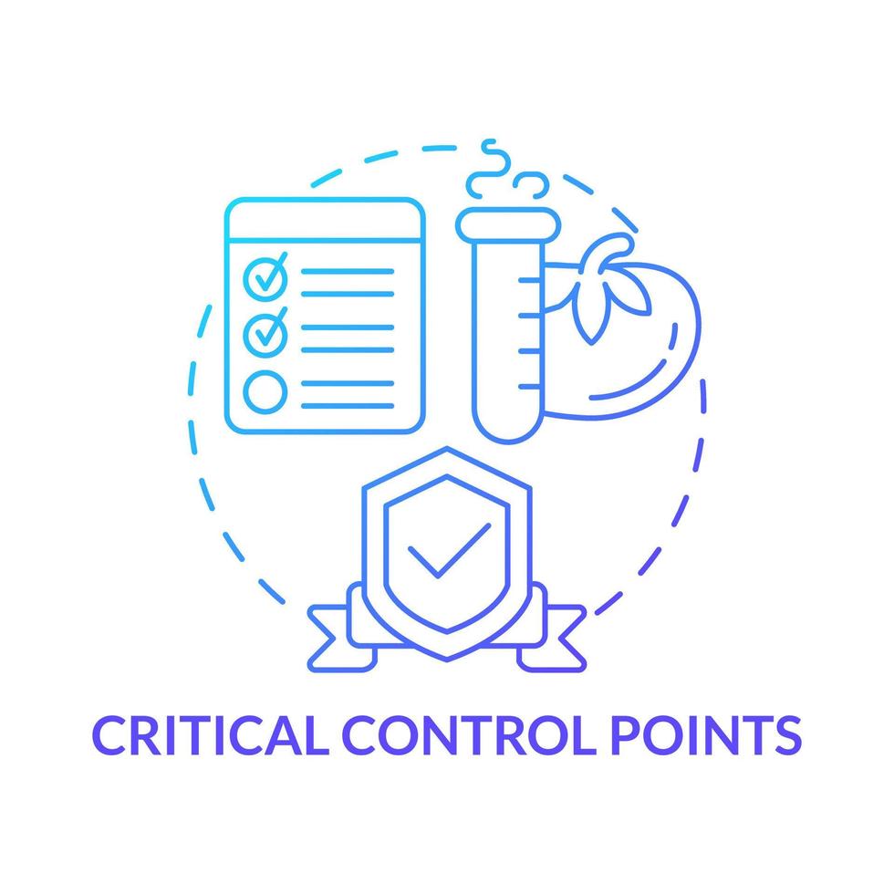 Critical control points blue gradient concept icon. Prevent and reduce risks. HACCP system element abstract idea thin line illustration. Isolated outline drawing vector