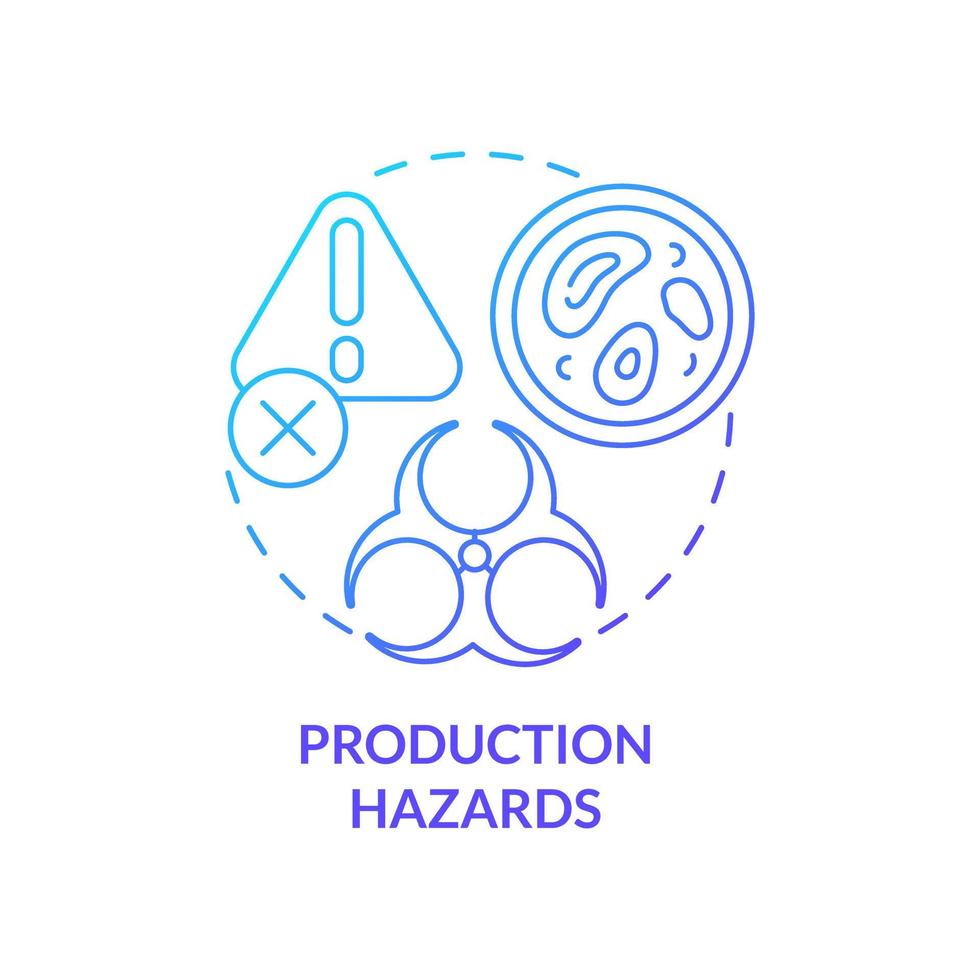 Production hazards blue gradient concept icon. Safe food manufacture. Planning approach to HACCP abstract idea thin line illustration. Isolated outline drawing vector