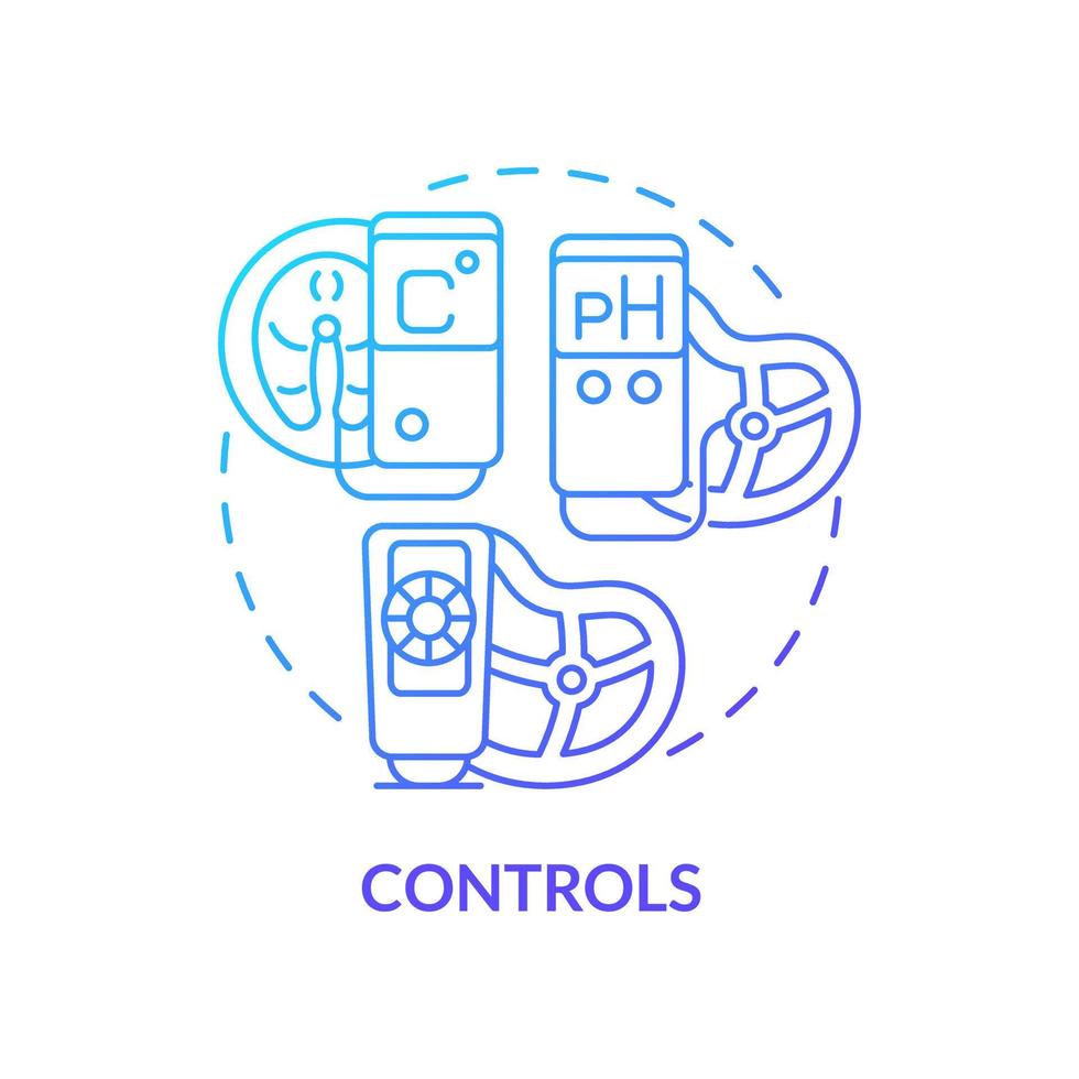 Controls blue gradient concept icon. Products quality maintaining. Planning approach to HACCP abstract idea thin line illustration. Isolated outline drawing vector