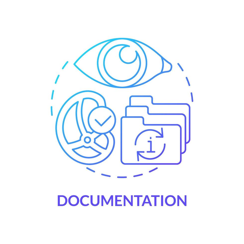 Documentation blue gradient concept icon. Keep records in order. Planning approach to HACCP abstract idea thin line illustration. Isolated outline drawing vector