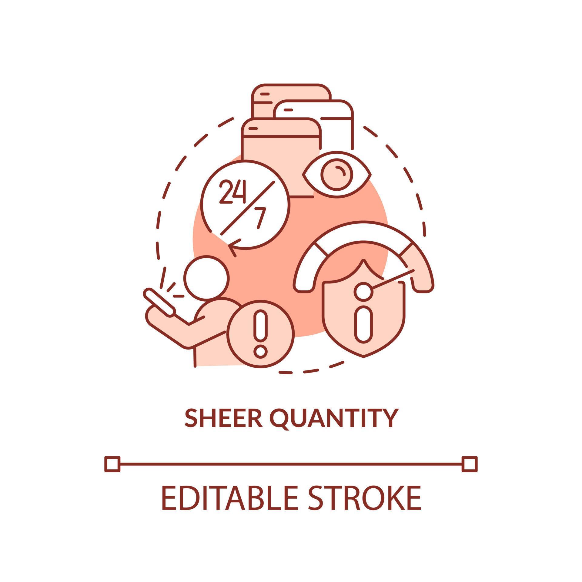 Sheer quantity red concept icon. Media overload. Obsessively reading