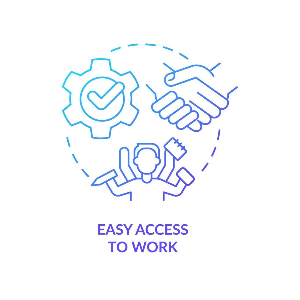 Easy access to work blue gradient concept icon. Successful employment. Advantage of formal education abstract idea thin line illustration. Isolated outline drawing vector