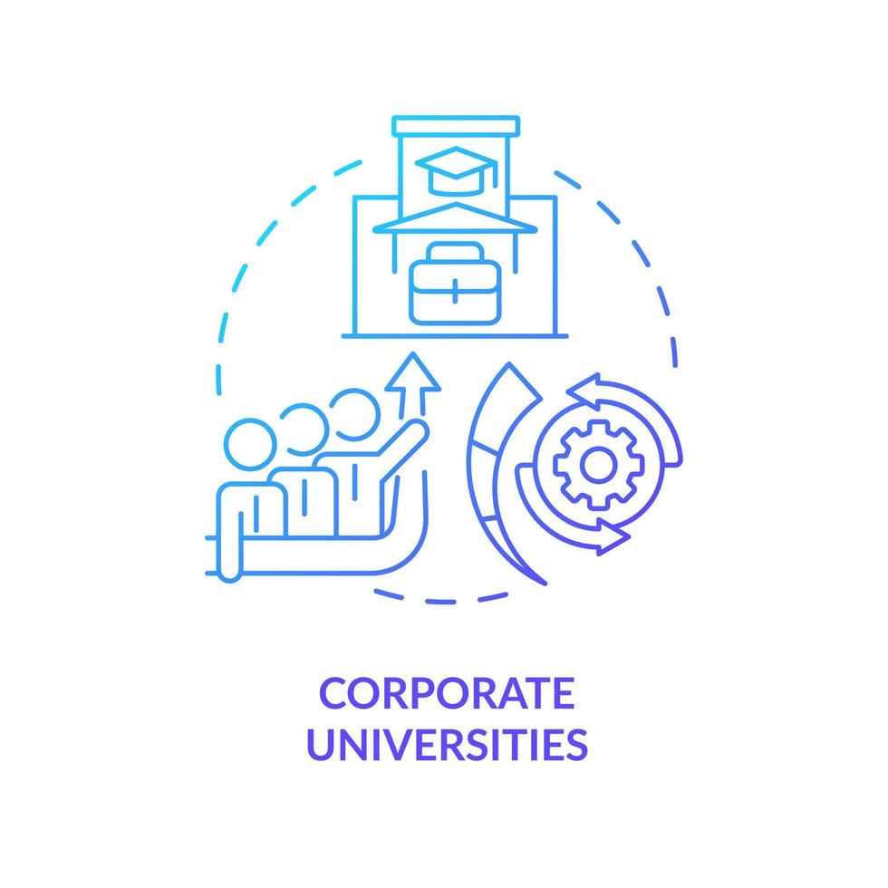 Corporate universities blue gradient concept icon. Staff development. Educational service provider abstract idea thin line illustration. Isolated outline drawing vector