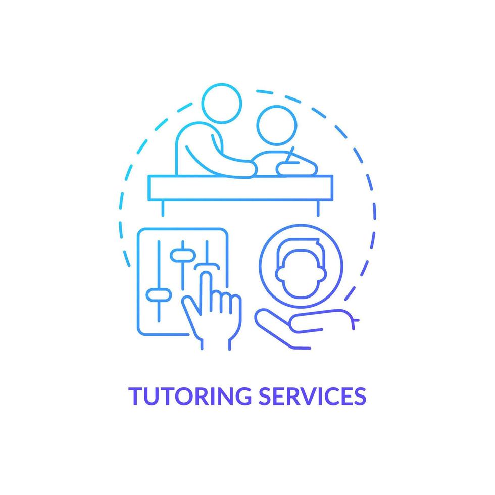 Tutoring services blue gradient concept icon. Mentorship. Supplementary education provider abstract idea thin line illustration. Isolated outline drawing vector