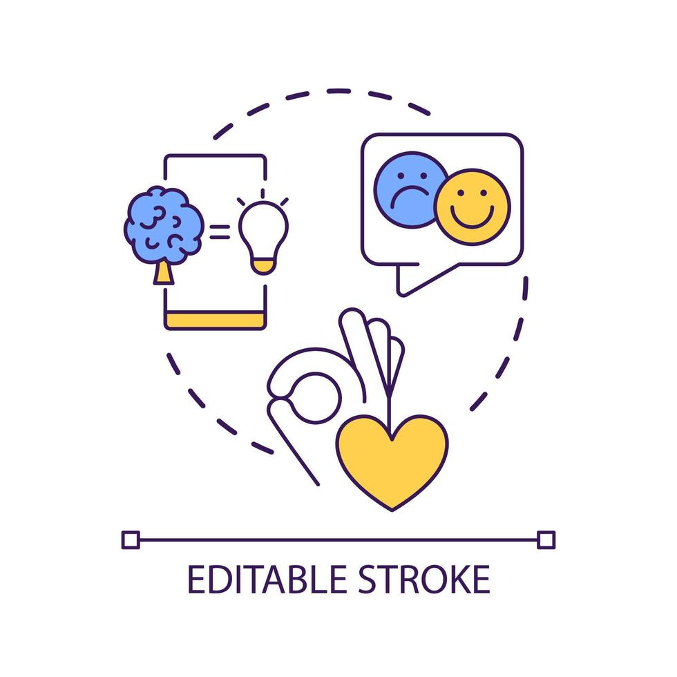 Create real world like objects concept icon. Customer engagement. Mental model in ux design abstract idea thin line illustration. Isolated outline drawing. Editable stroke vector