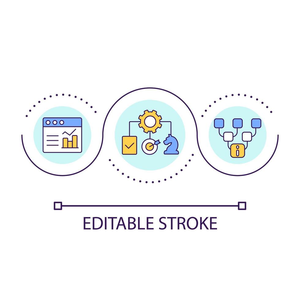 User research loop concept icon. Mental model in design development. Picking right ux method abstract idea thin line illustration. Isolated outline drawing. Editable stroke vector