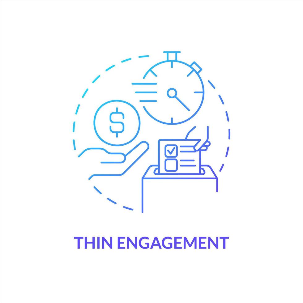 Thin engagement blue gradient concept icon. Influence on society. Encourage to act. Involve to vote abstract idea thin line illustration. Isolated outline drawing vector