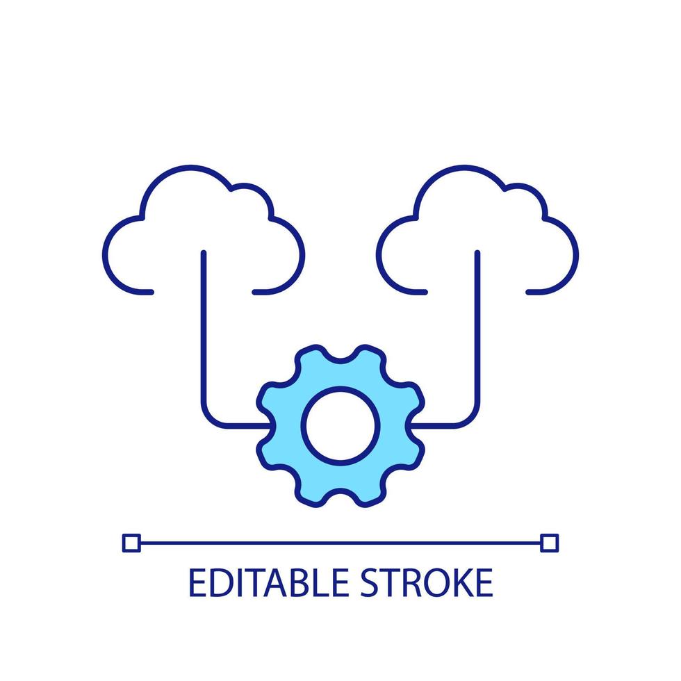 Cloud adjustment RGB color icon. Digital storage optimization. Setting ...