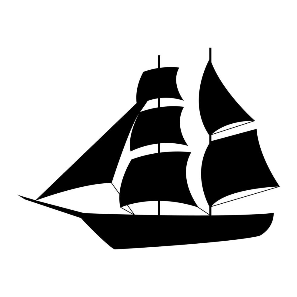 Sailboat icon vector. yacht illustration sign. sailing ship symbol. sailfish logo. vector