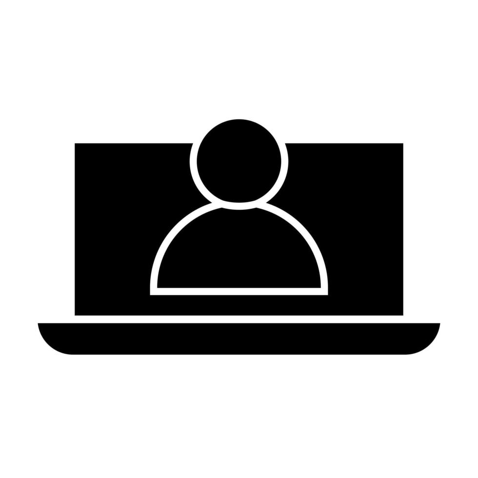 Online training process icon. Webinar seminar vector illustration. E-learning business concept.