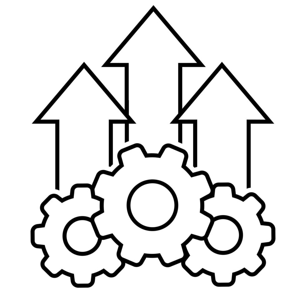 vector de icono de operaciones. signo de ilustración de flujo de trabajo. símbolo de flujo de trabajo. logotipo automático.