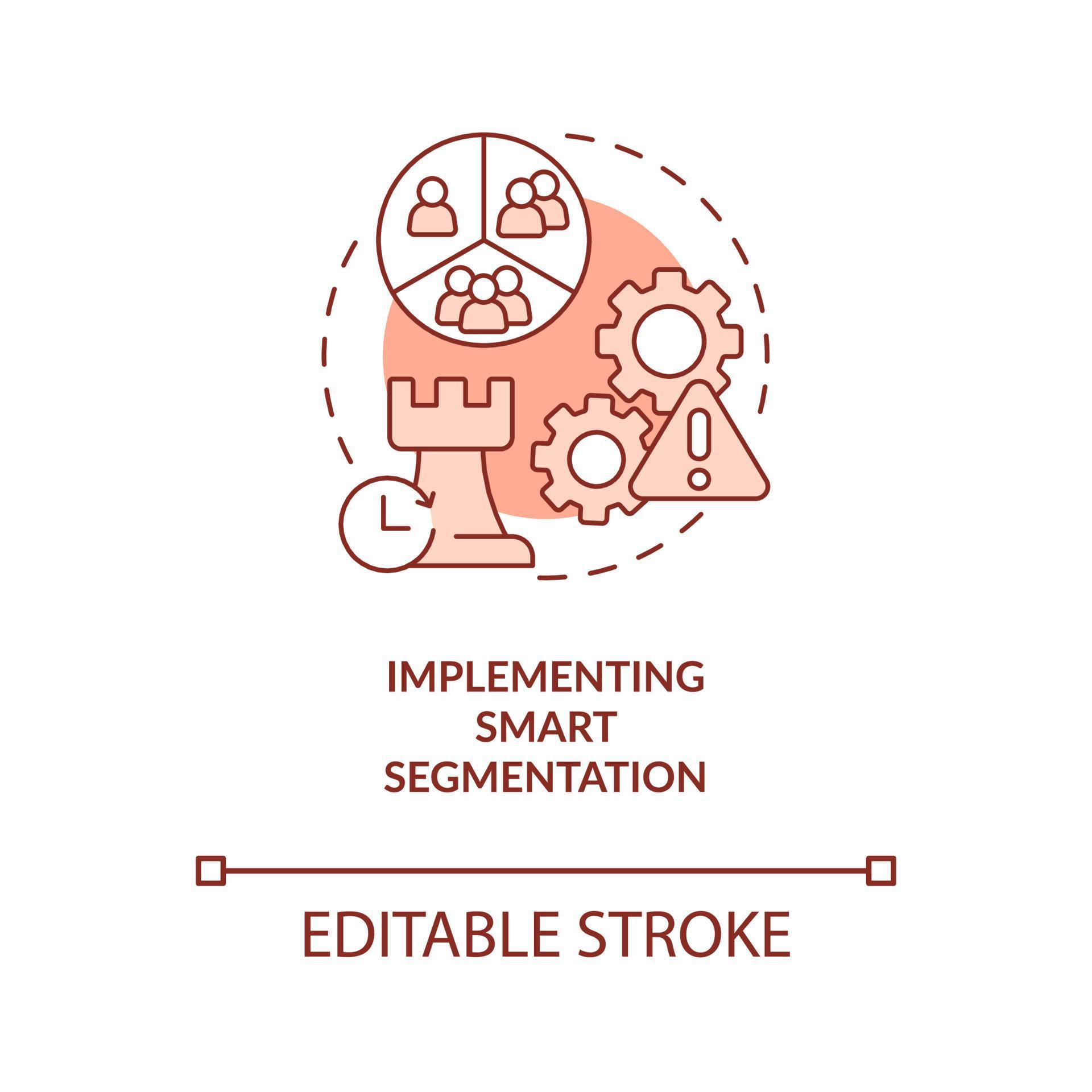 Implementing smart segmentation terracotta concept icon 23077759 Vector ...