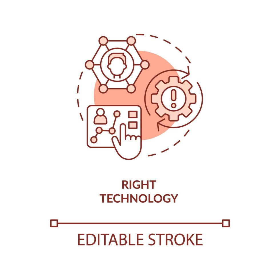 Right technology terracotta concept icon vector