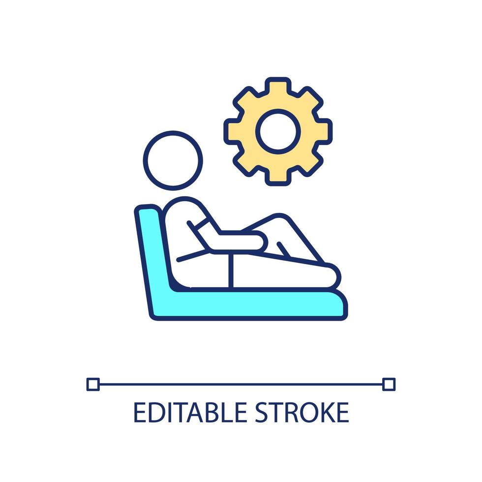 Personal adjustment counseling RGB color icon. Psychotherapy. Checkup and survey. Testing. Isolated vector illustration. Simple filled line drawing. Editable stroke