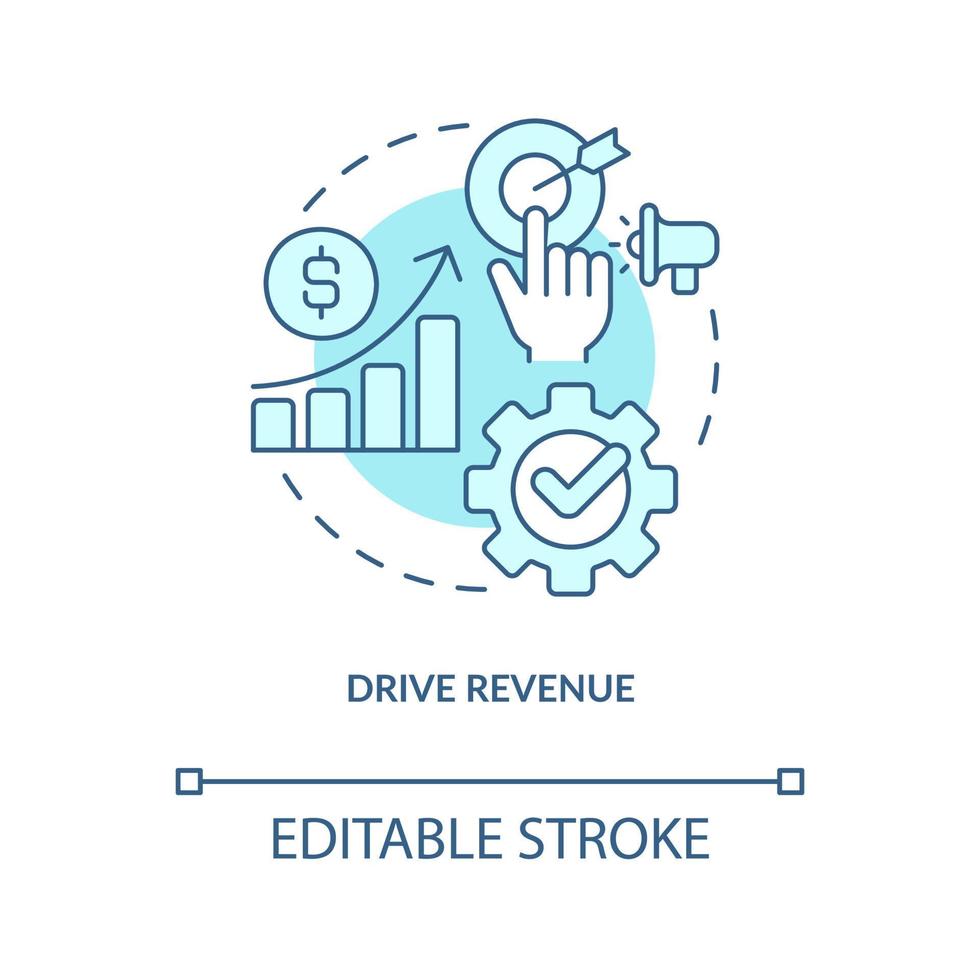 Drive revenue turquoise concept icon vector