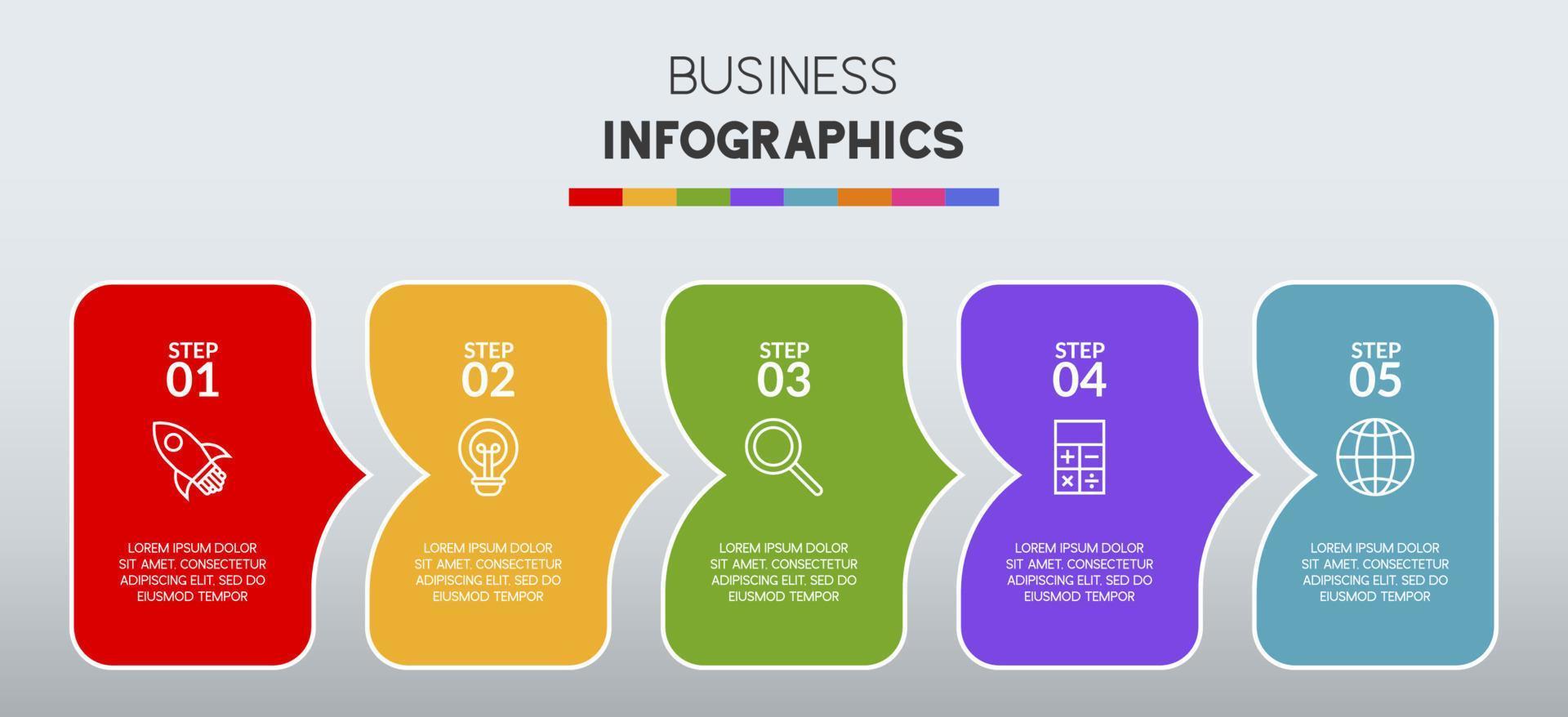 infografia diseño modelo y íconos con 5 5 opciones o 5 5 pasos vector