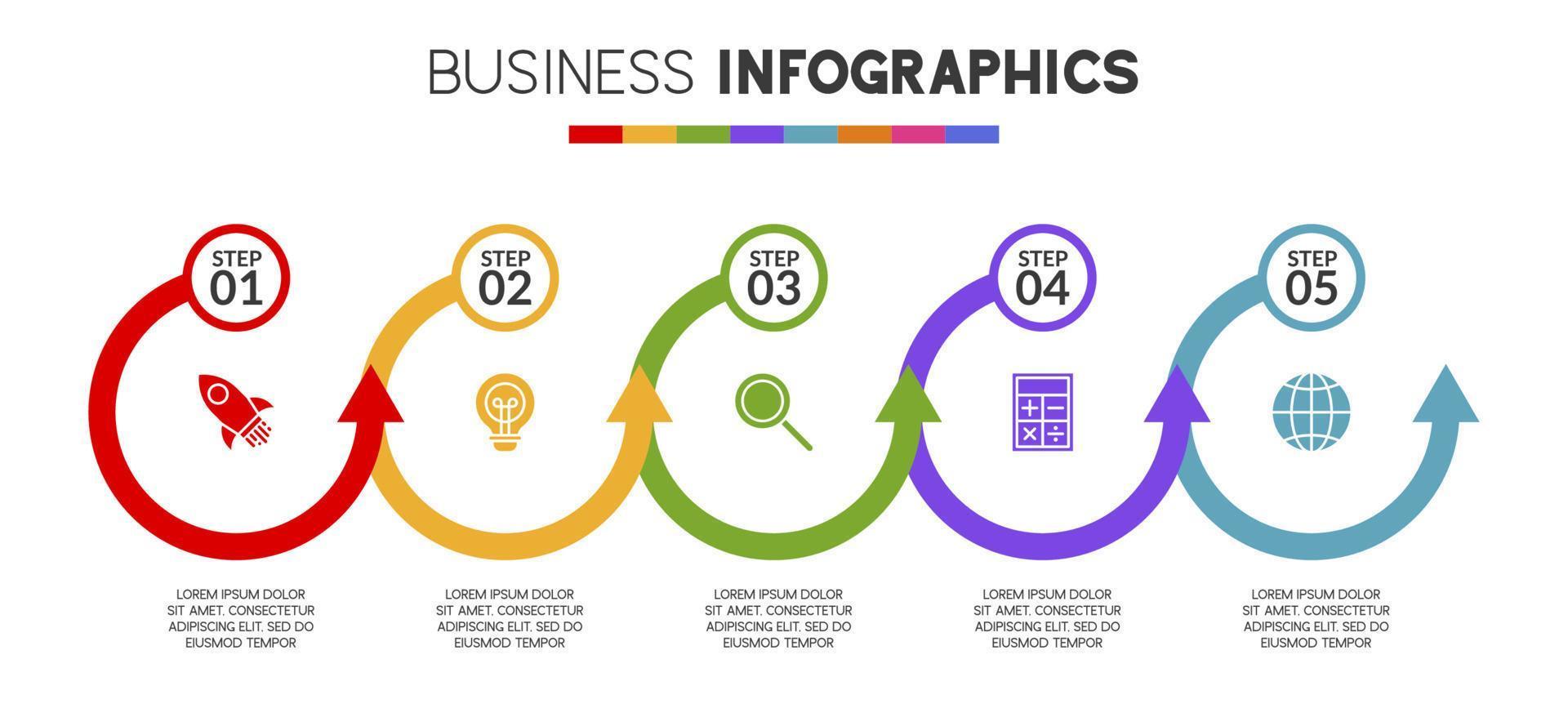 Infographics design template and icons with 5 options or 5 steps vector