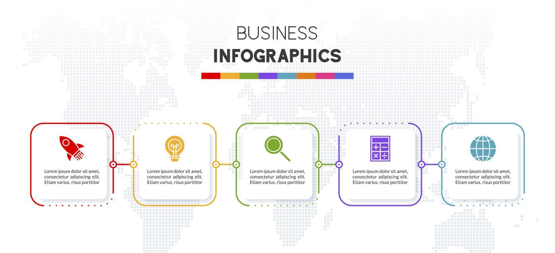 Infographics design template and icons with 5 options or 5 steps vector