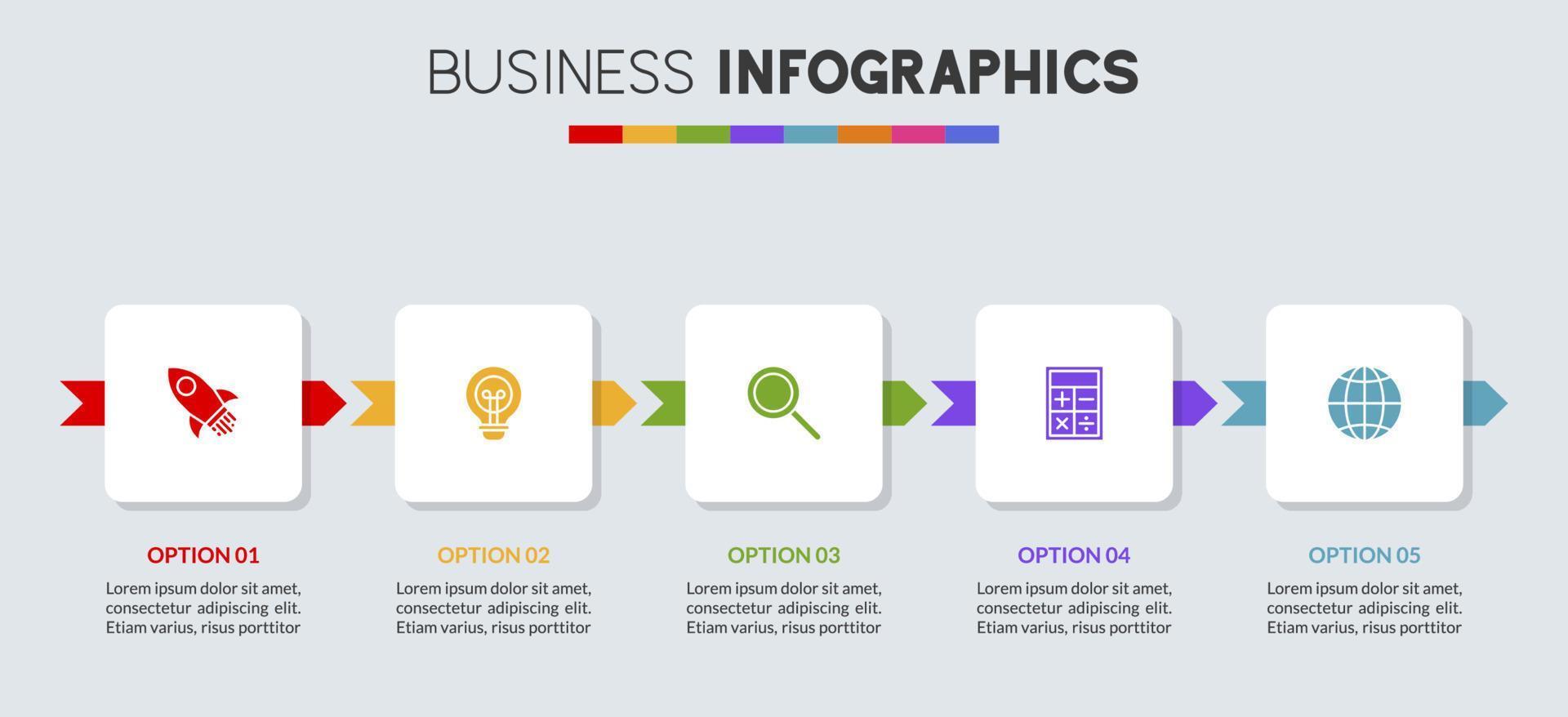 infografia diseño modelo y íconos con 5 5 opciones o 5 5 pasos vector