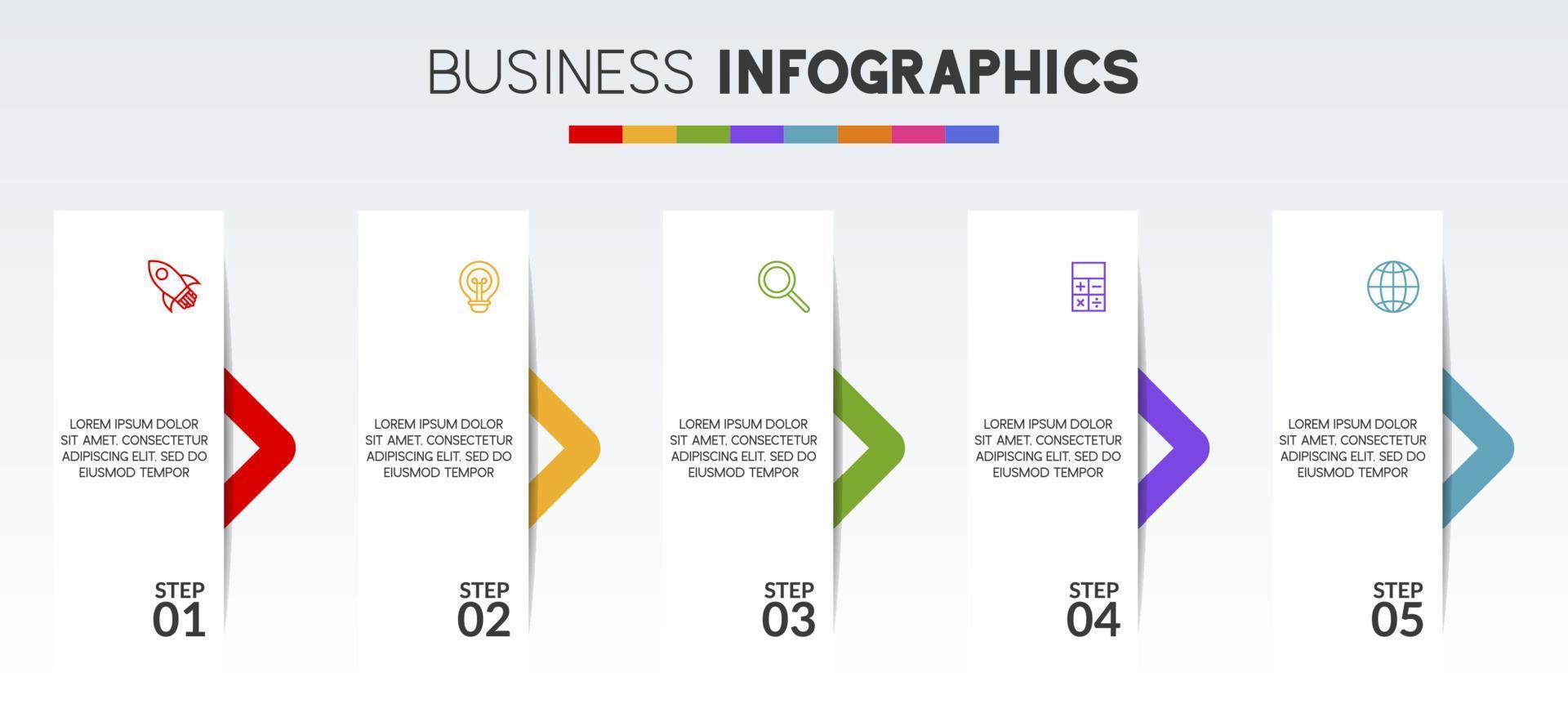 Infographics design template and icons with 5 options or 5 steps vector