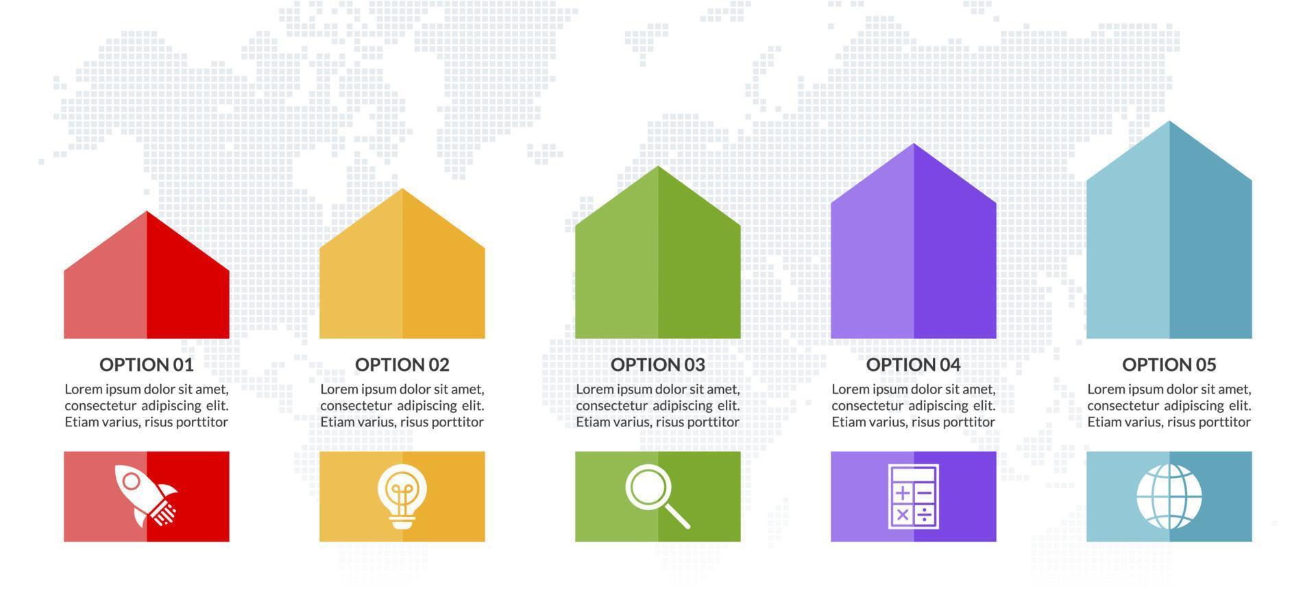 Infographics design template and icons with 5 options or 5 steps vector