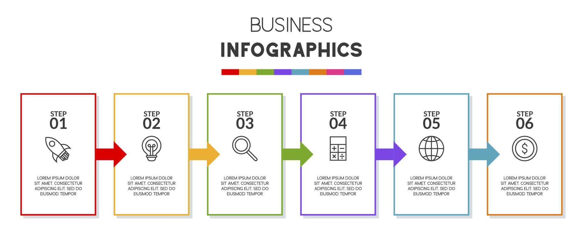 Infographics design template and icons with 6 options or 6 steps vector