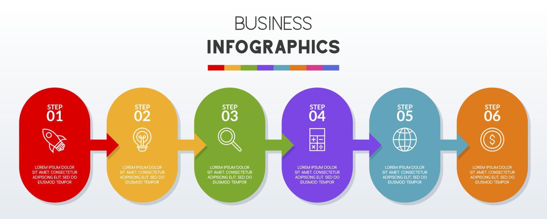 Infographics design template and icons with 6 options or 6 steps vector