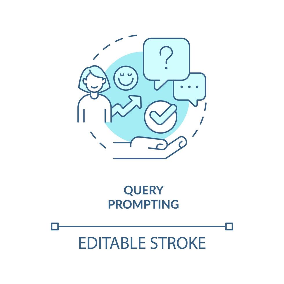 Query prompting turquoise concept icon. Adjust personalized customer experience abstract idea thin line illustration. Isolated outline drawing. Editable stroke vector