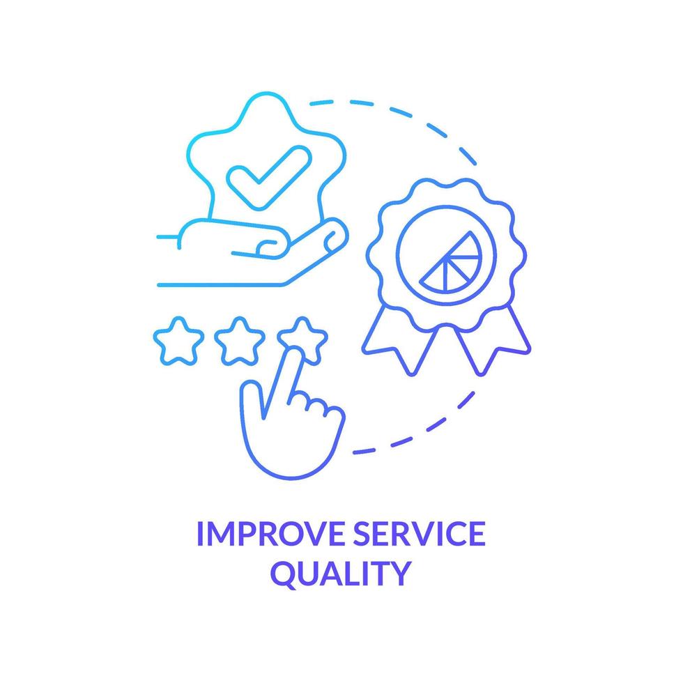 Improve service quality blue gradient concept icon. Ambient scenting marketing bonus abstract idea thin line illustration. Feedback from customer. Isolated outline drawing vector