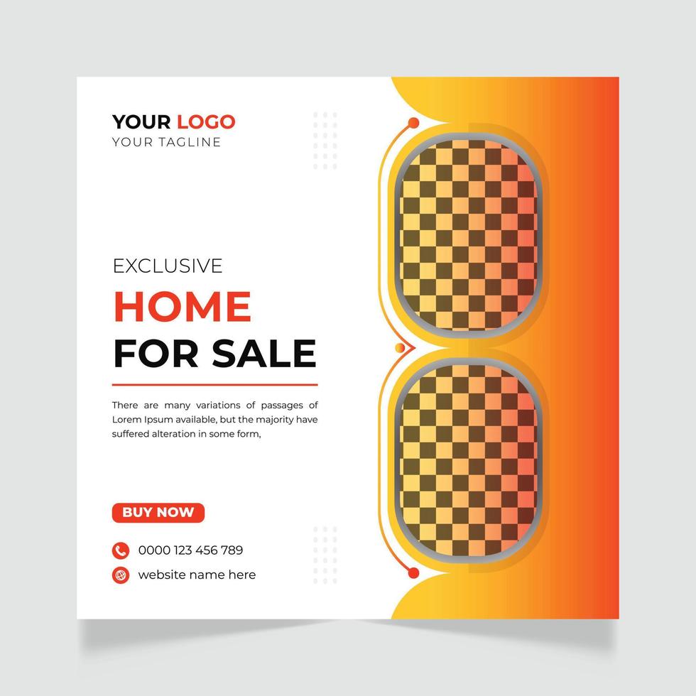 real estate social media post banner template vector