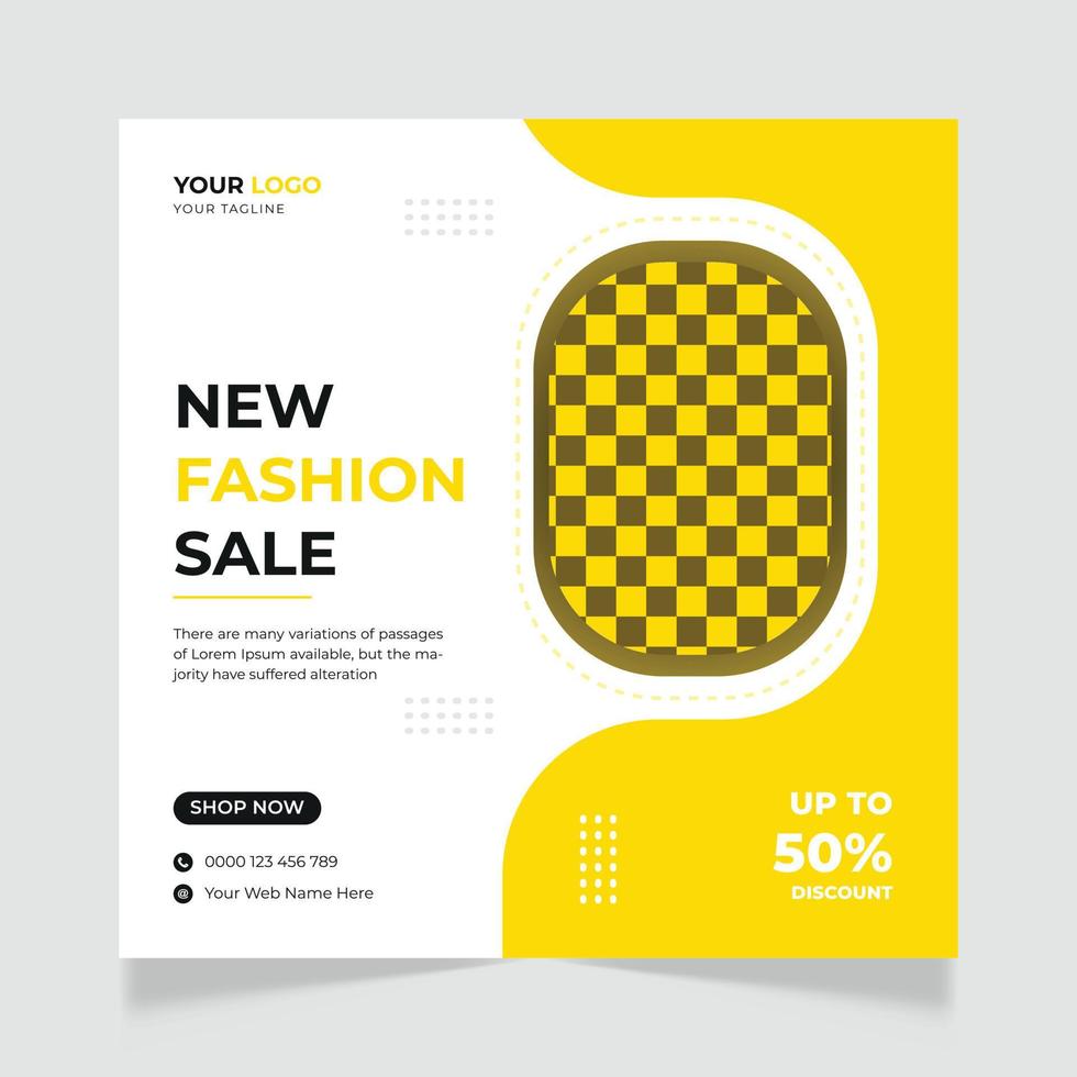 Modern fashion sale social media post and web banner design template vector