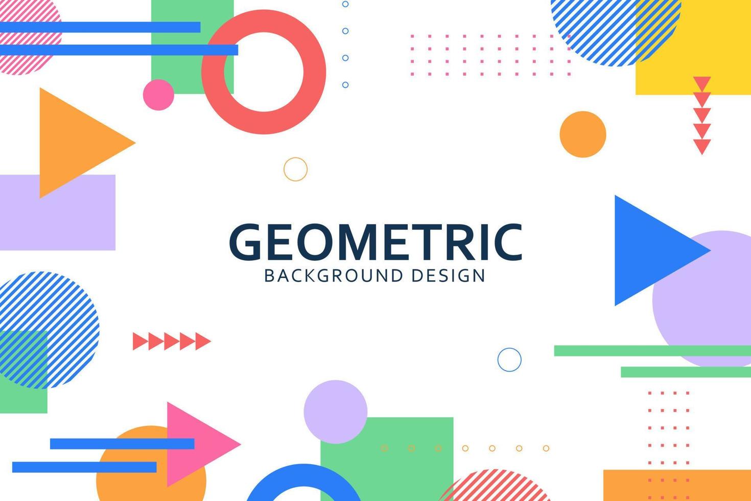 Colorful geometric background with flat shapes design vector