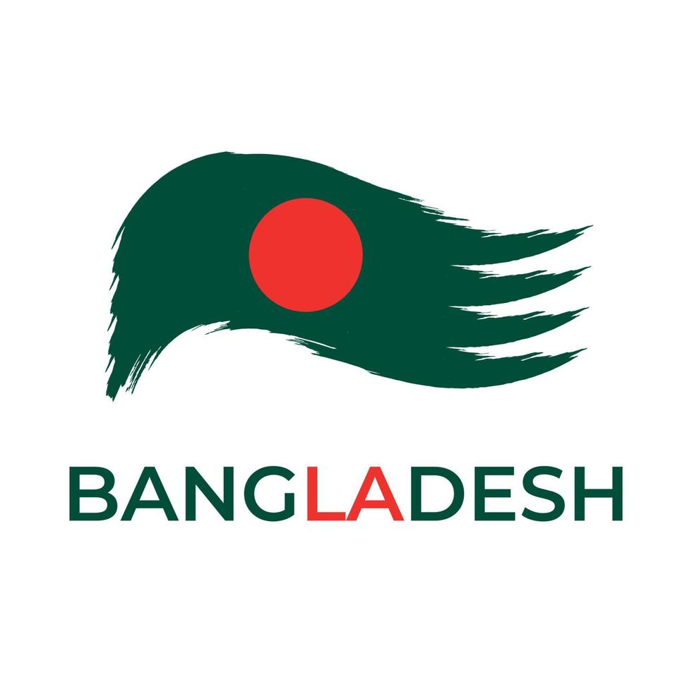 Happy independence day of Bangladesh with national flag. vector