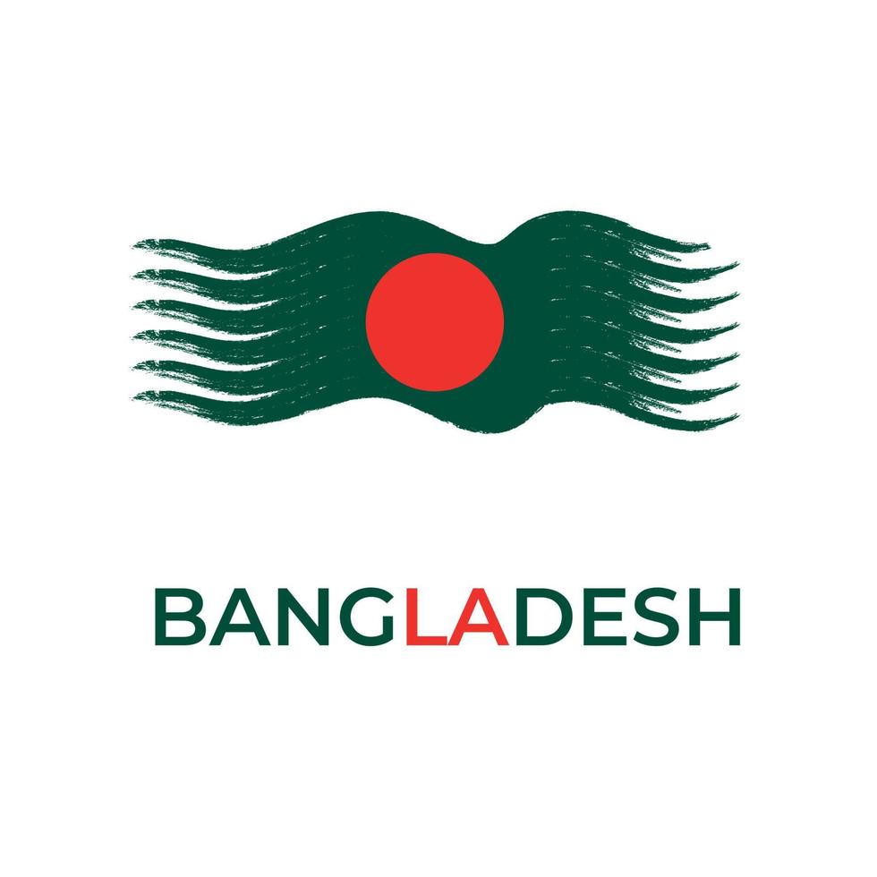 Happy independence day of Bangladesh with national flag. vector