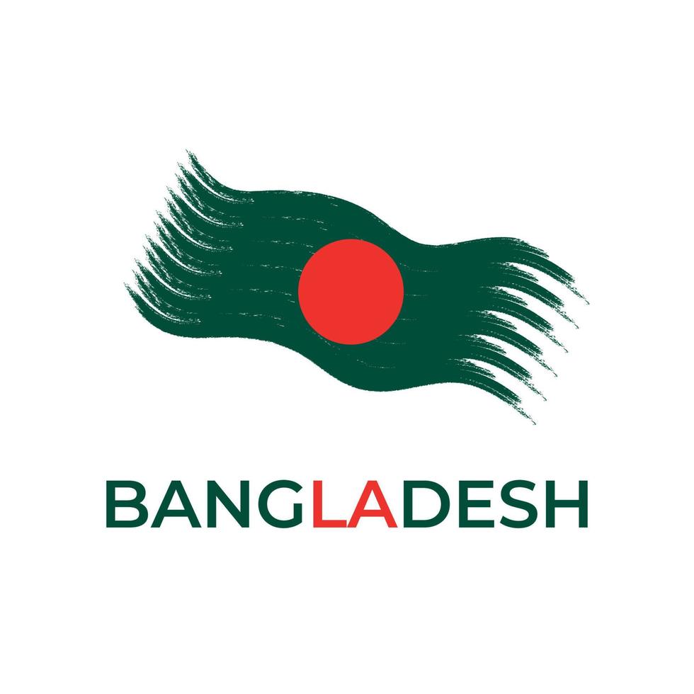 Happy independence day of Bangladesh with national flag. vector