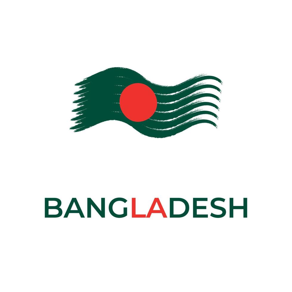 Happy independence day of Bangladesh with national flag. vector