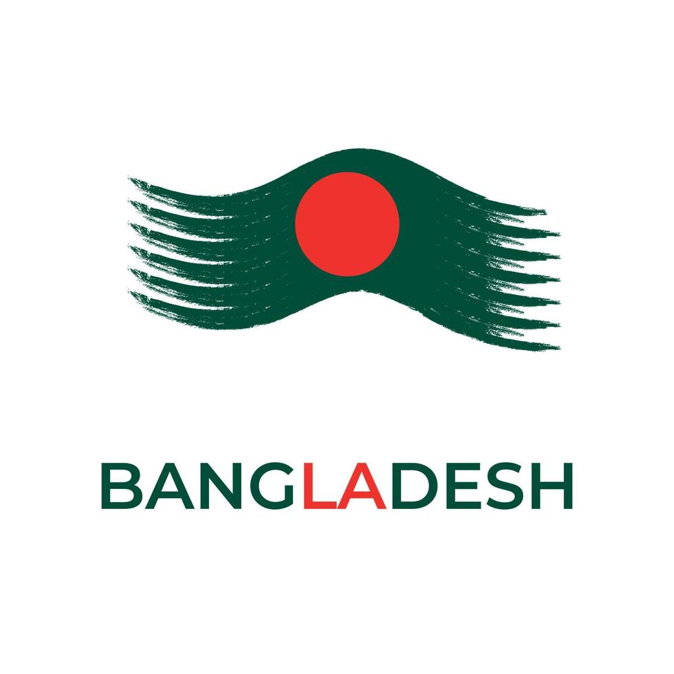 Happy independence day of Bangladesh with national flag. vector