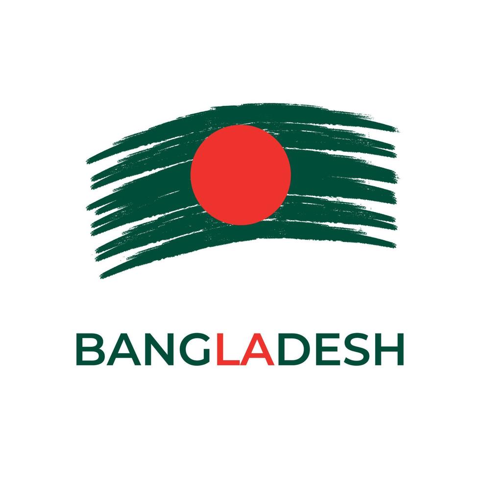 Happy independence day of Bangladesh with national flag. vector