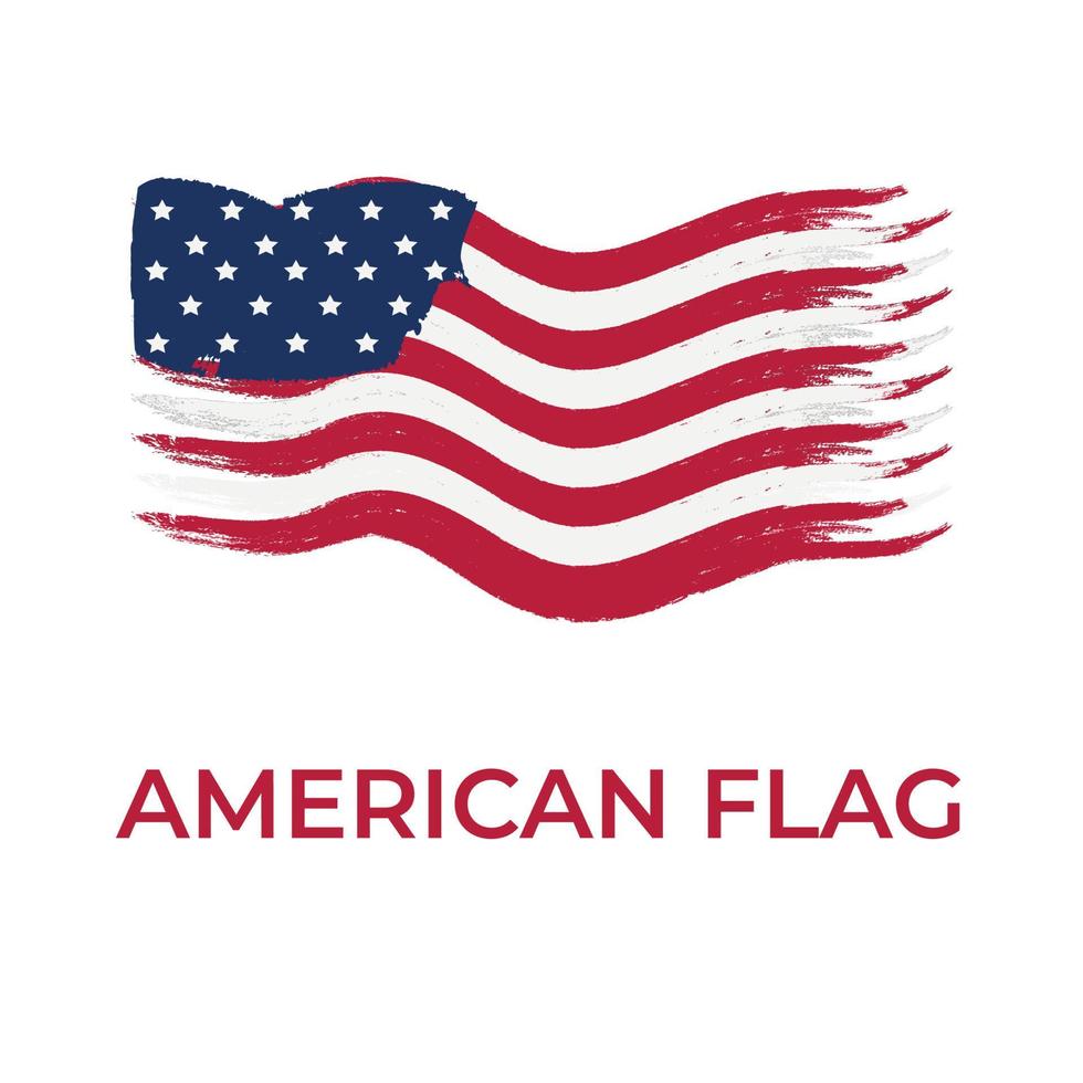 contento independencia día de America con nacional bandera. vector