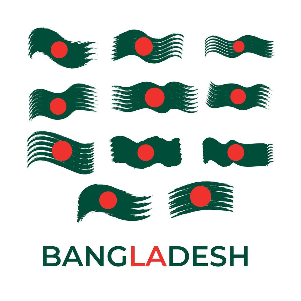Happy independence day of Bangladesh with national flag. vector