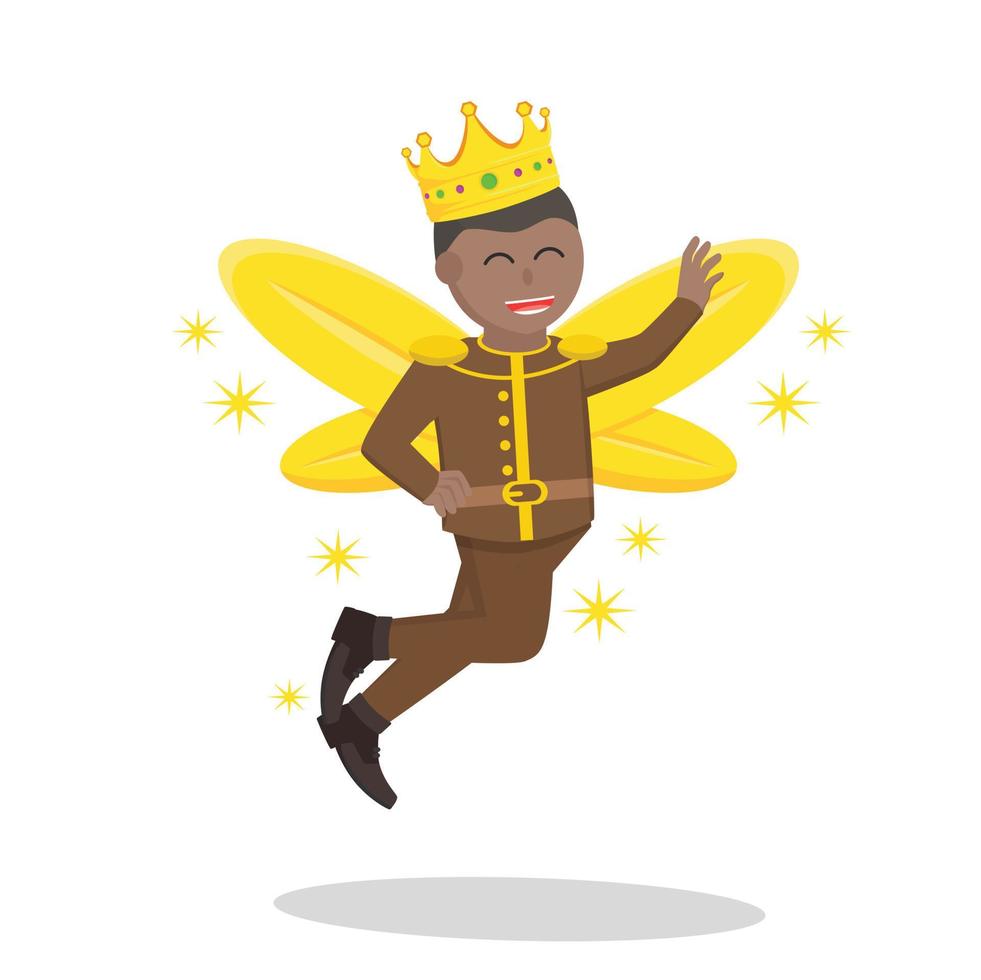 Male Fairy african Prince design character on white background vector