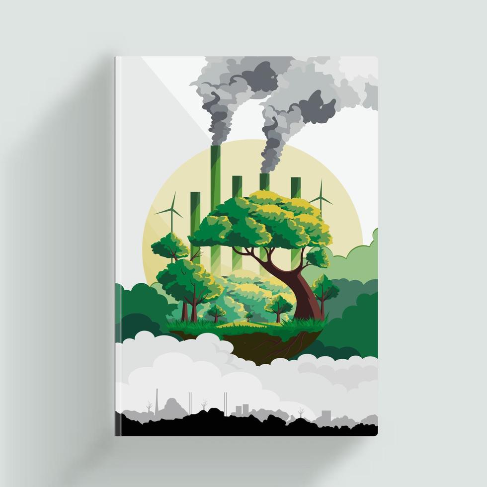 Eco Friendly And Industry Environment Background of Cover, Diary, Template Design. vector