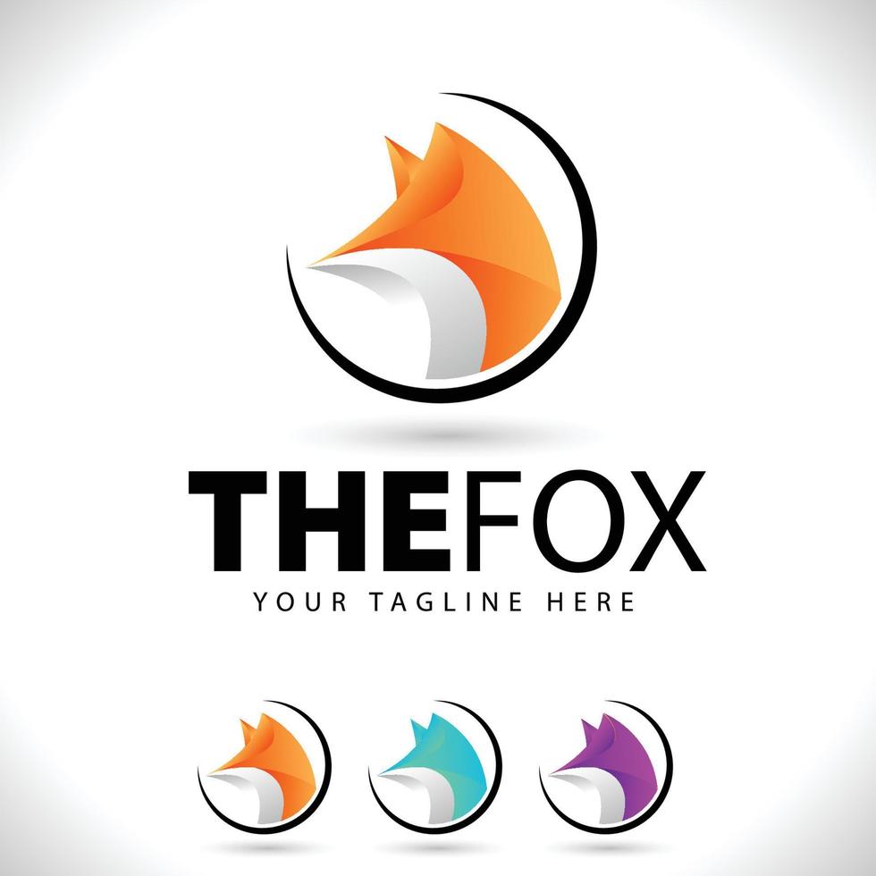 Fox Logo Design Gradient Fox Logo vector
