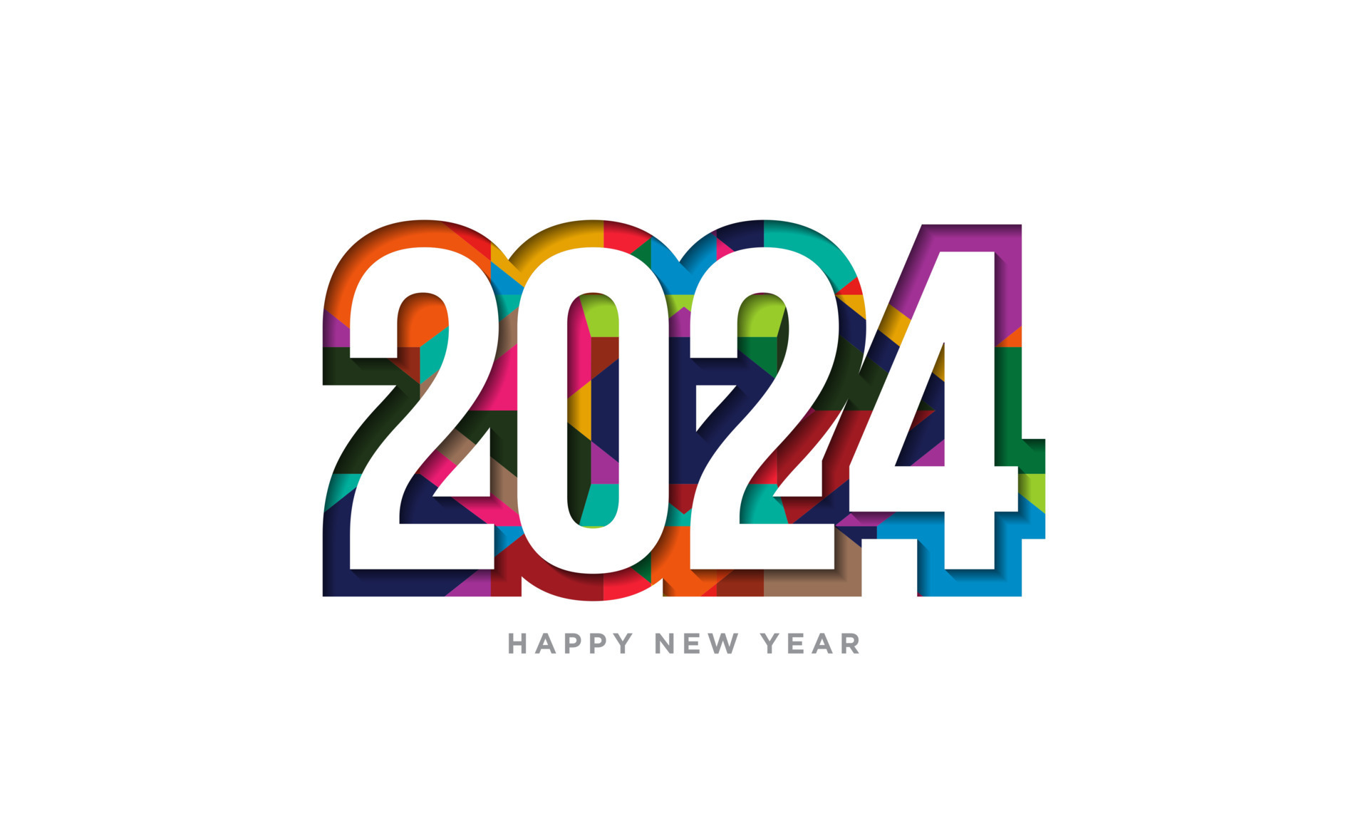 2024 Happy New Year Text Design Vector. 2024 Number Design Template