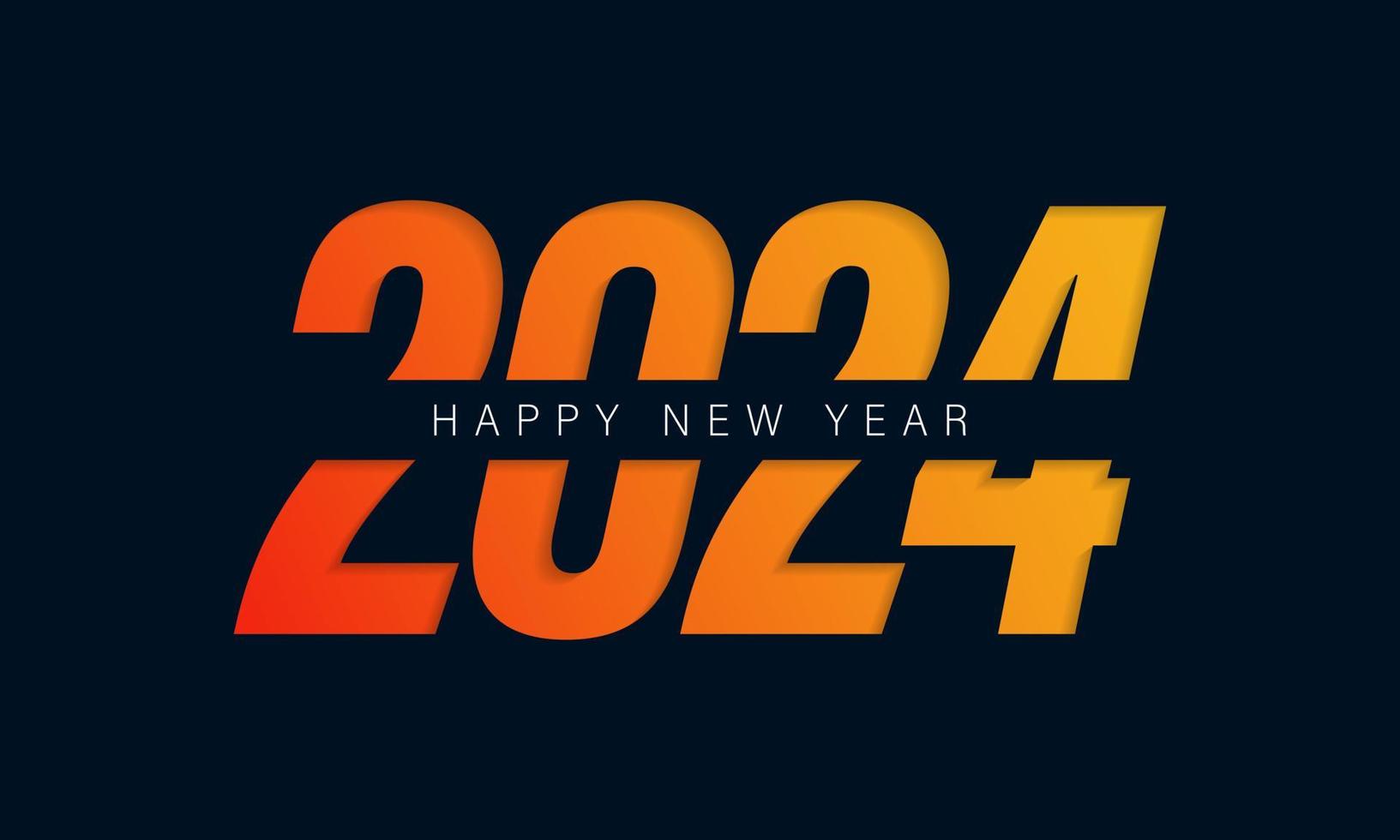 2024 Happy New Year Text Design Vector. 2024 Number Design Template. 2024 Happy New Year Symbol. vector