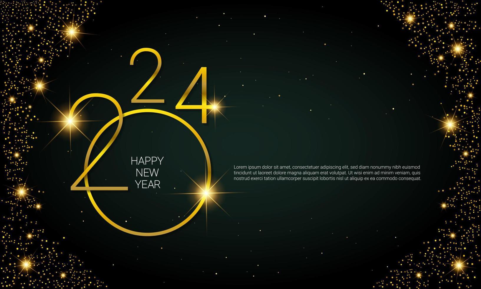 2024 Happy New Year Vector Background. Greeting Card, Banner, Poster.