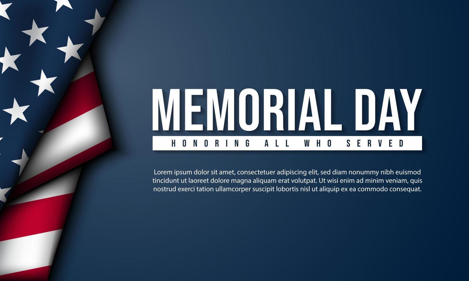 Memorial Day Background Design. vector
